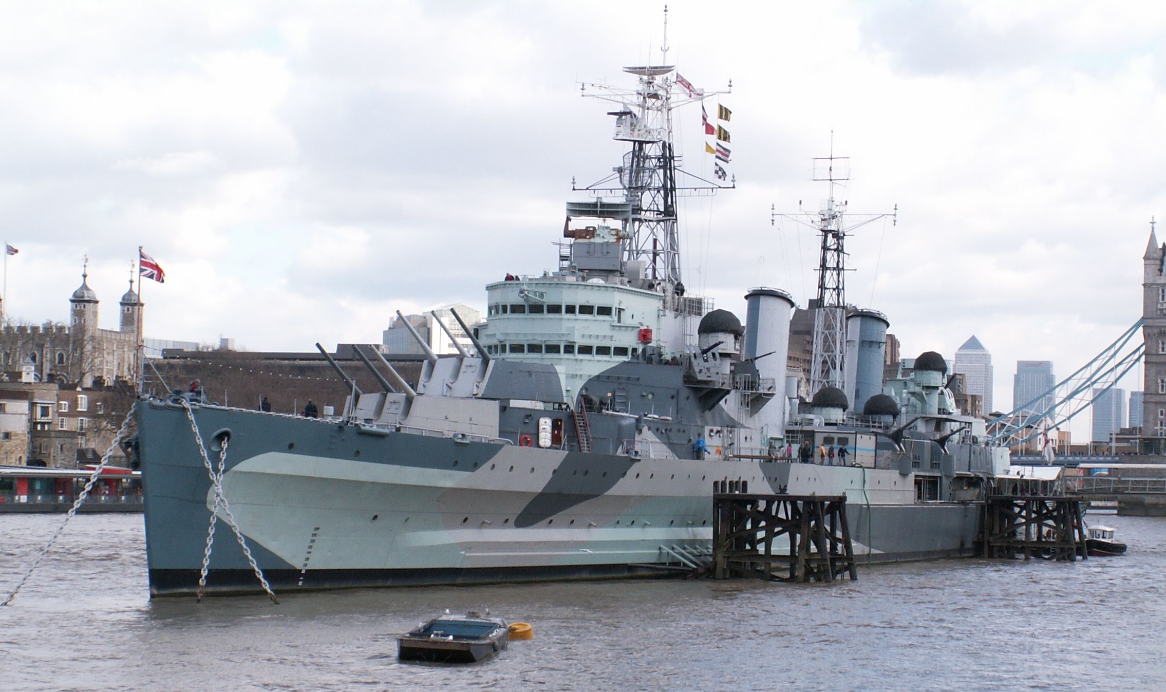 HMS Belfast.  Camouflage by Peter Scott, 1941.  Photograph, 2005.